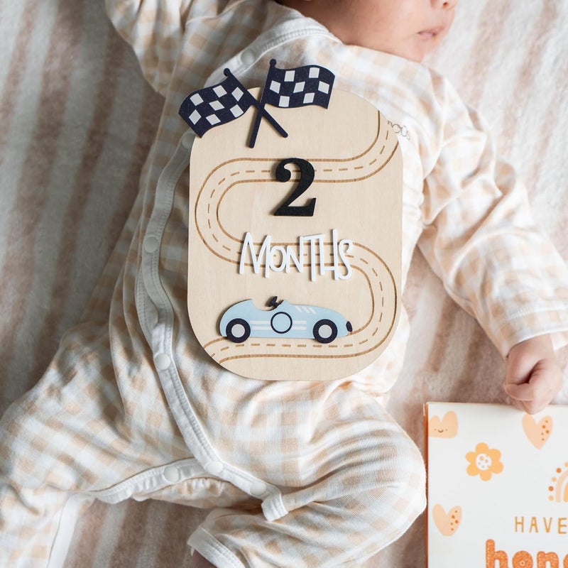 HONOCOOLS Store Baby Monthly Milestone Sign,1-12 Monthly Baby Milestone, Month Milestone Baby Boy, Baby Months Milestone, Newborn Photography Props Double-Sided (B15) - Image 2